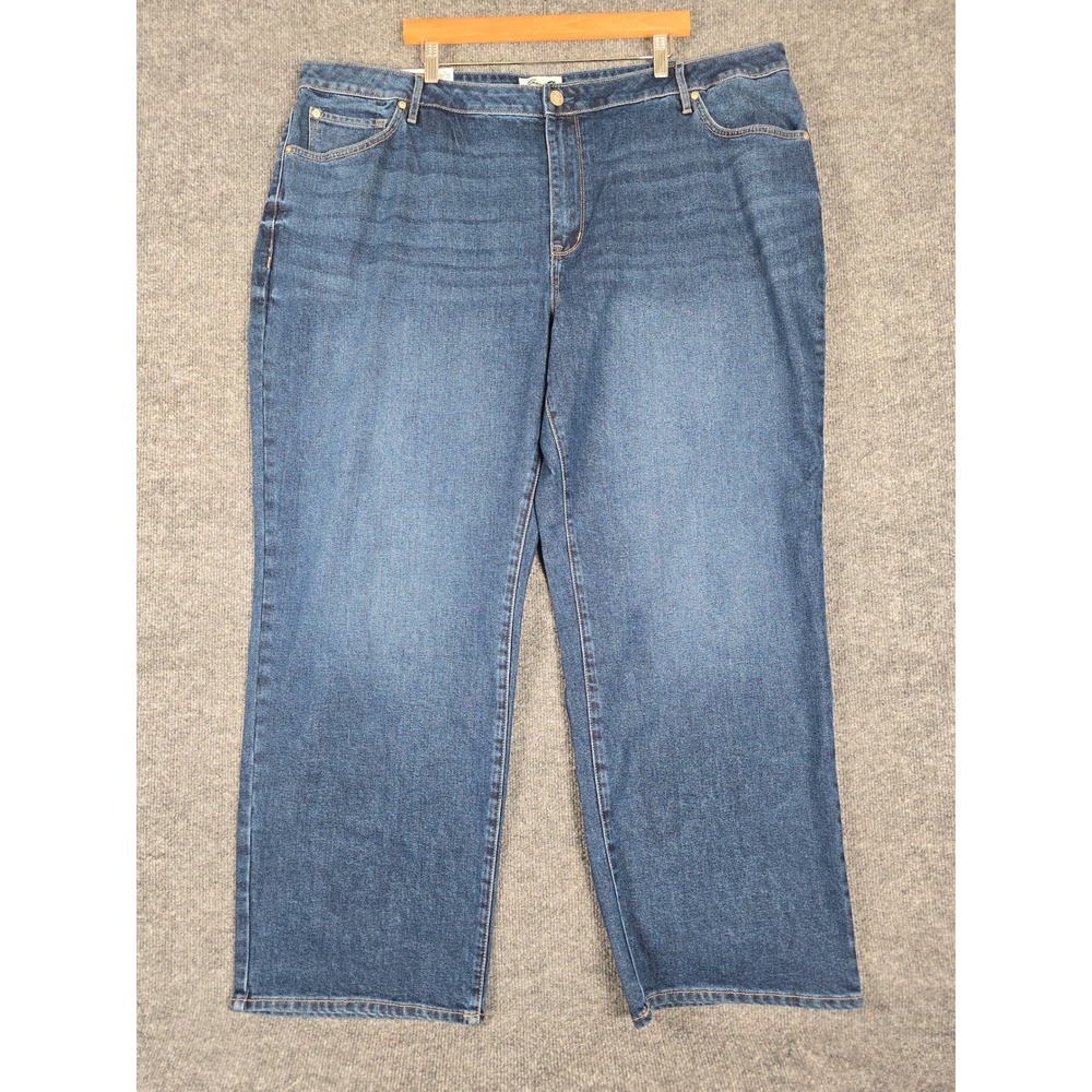 Seven7 Women's Size 24W Confident Loose Straight‎ Jean High Rise Denim